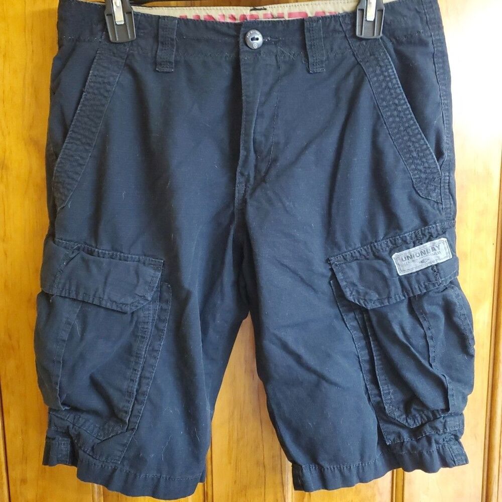 Unionbay 30 Cargo Shorts Mens Black Ripstop Utility Pockets Casual Outdoor
